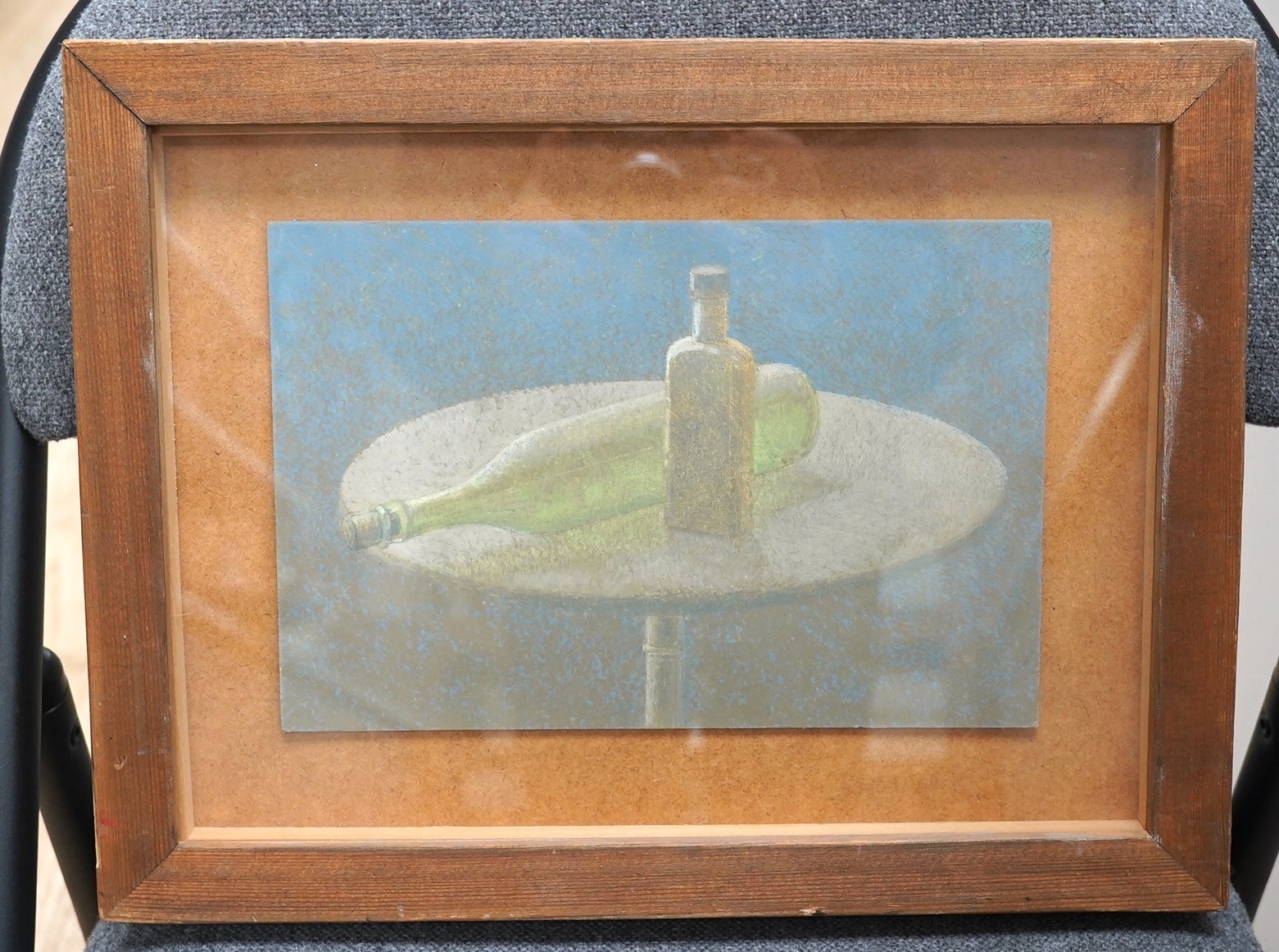 Prof. David Tindle RA (b.1932), gouache and tempera, ‘Still life covered with dust’, initialled lower right, 15 x 24cm. Condition - good